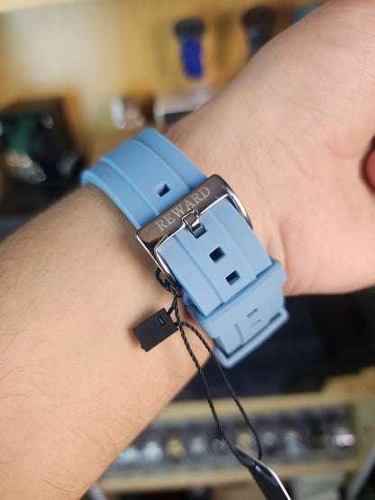 Reward large ice blue silicone strap