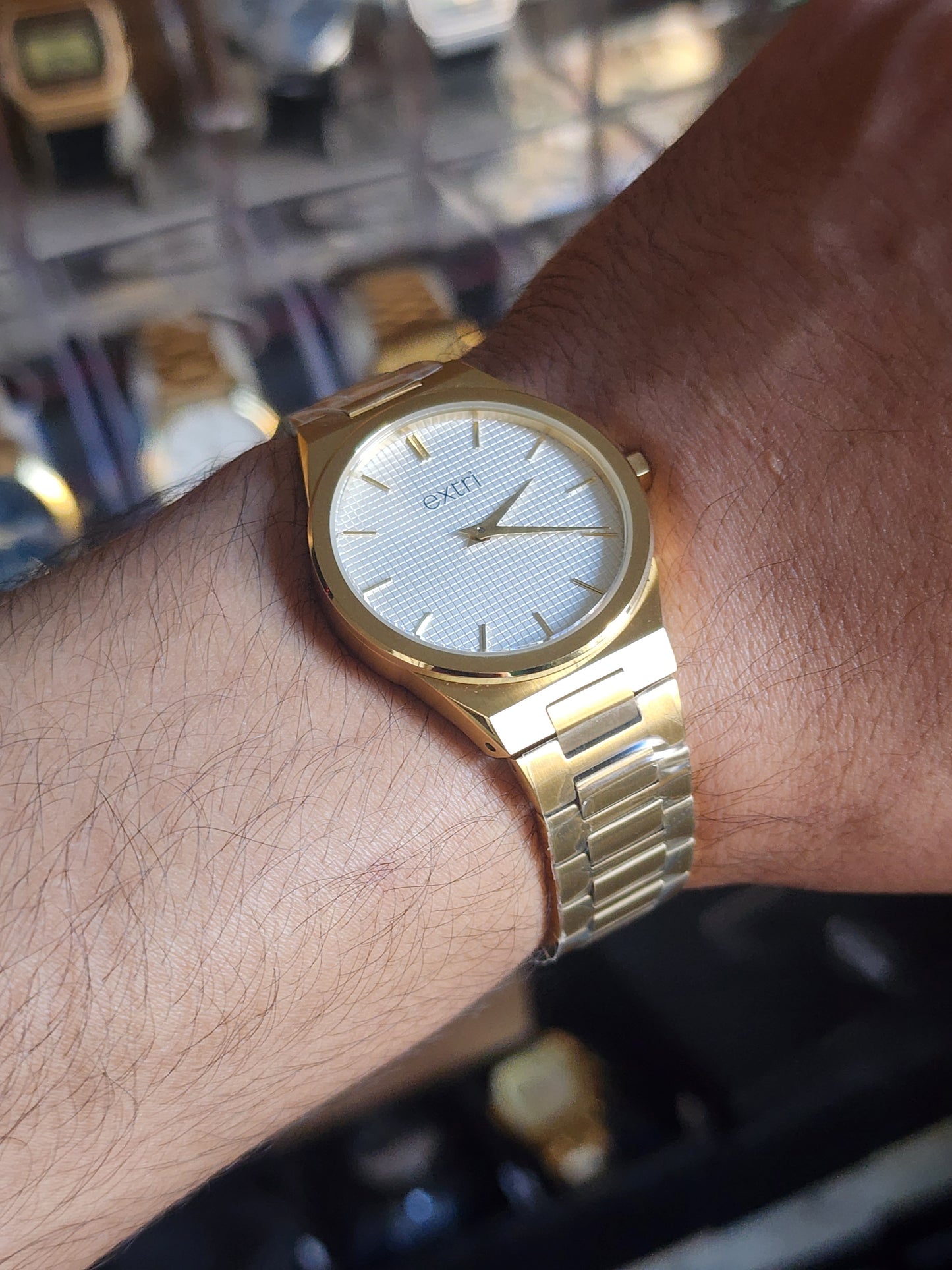 EXTRI full gold whit dial