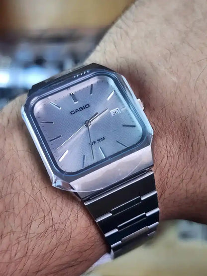 Casio MTP B185 light grey dial unisex
