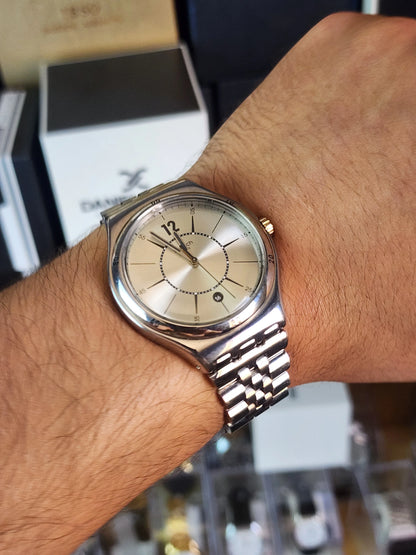 Swatch large light gold dial