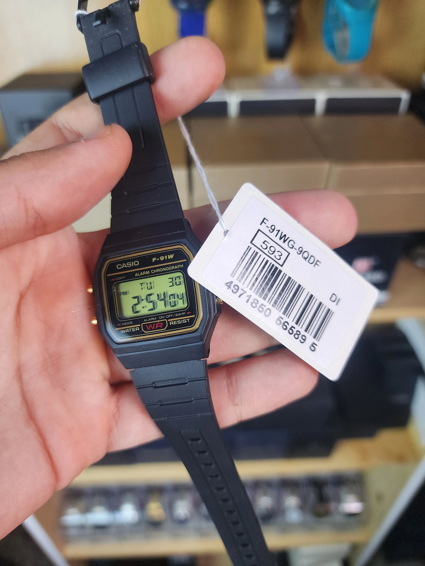 Casio f91w black gold touch