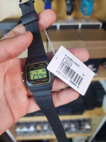 Casio f91w black gold touch