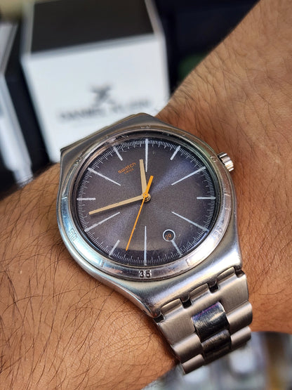 Swatch large blue dial orange touch
