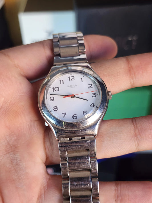 Swatch original white numbers