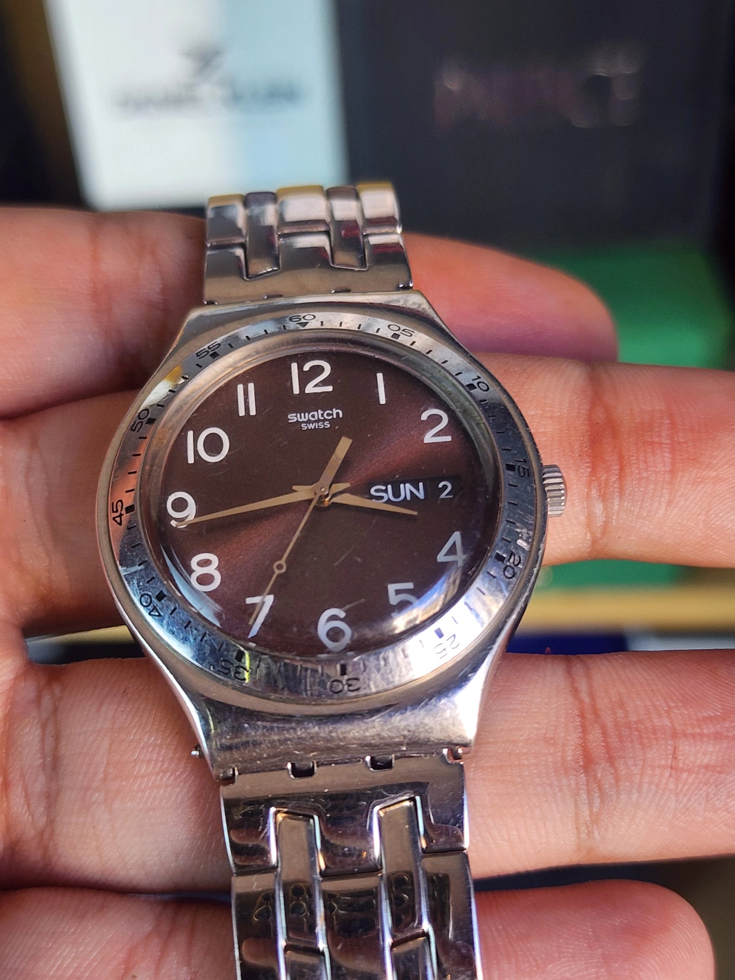 Swatch original irony chocolate dial