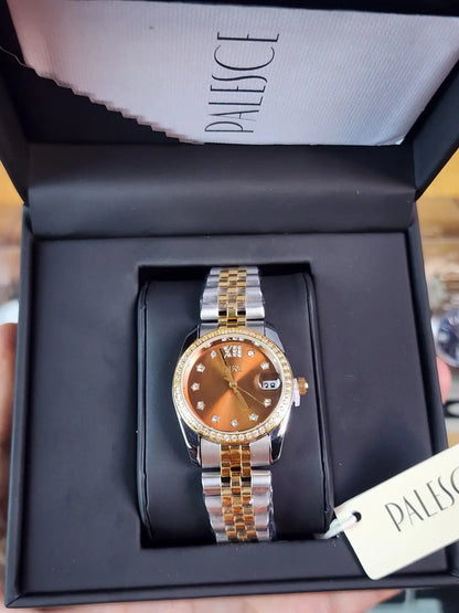 Palesce women brown diamond dial