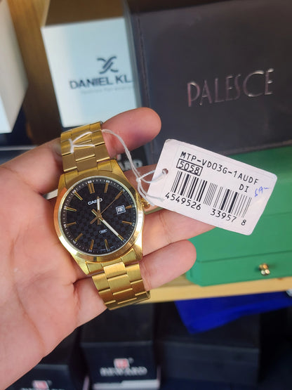 Casio mtp vd03 black dial chess