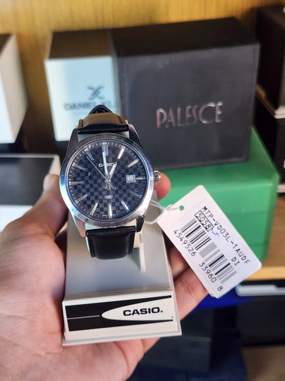 Casio mtp vd03 black leather chess