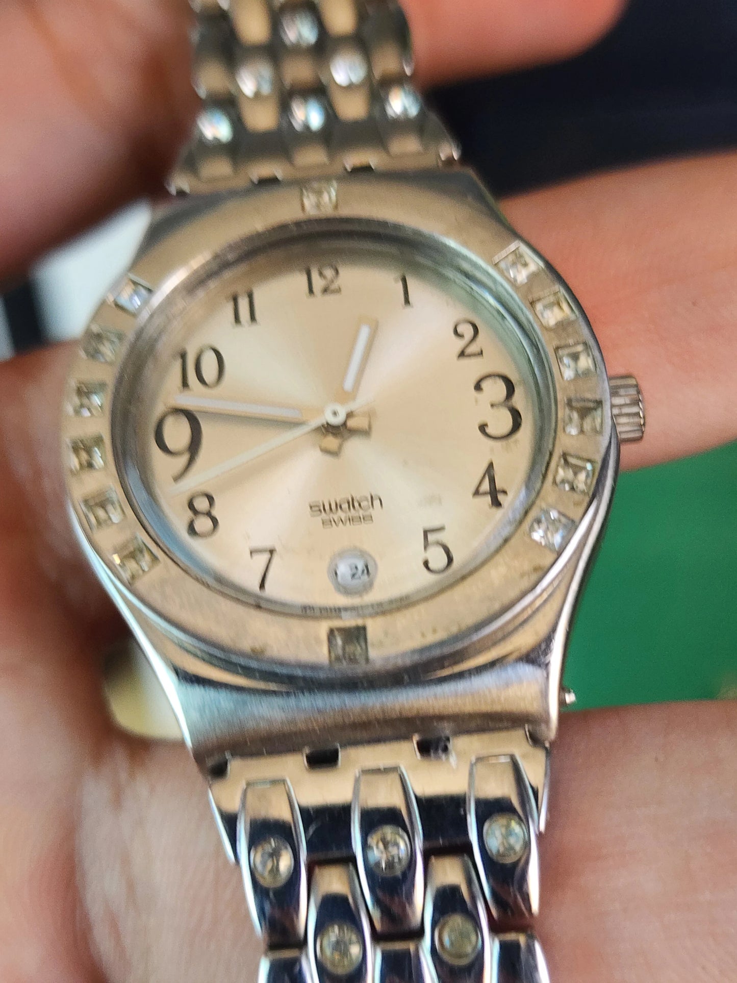 Swatch women diamond bezel