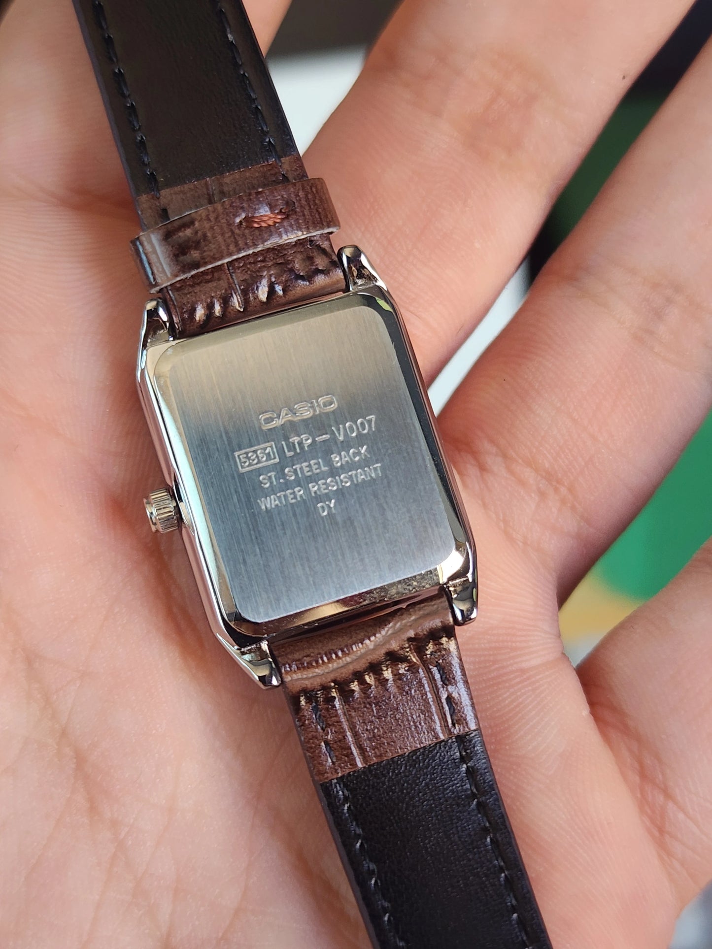 Casio LTP 007 brown leather women