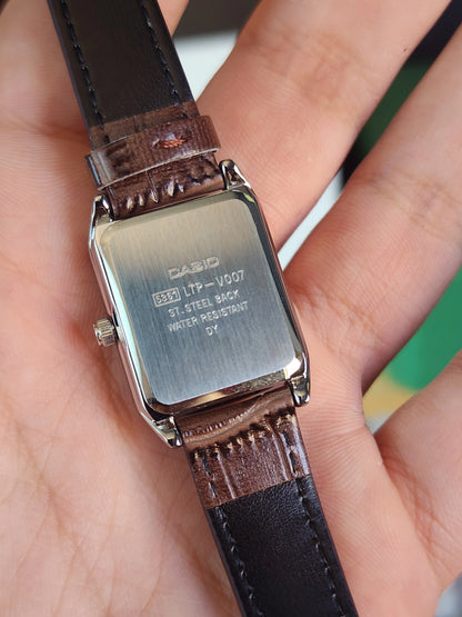Casio LTP 007 brown leather women