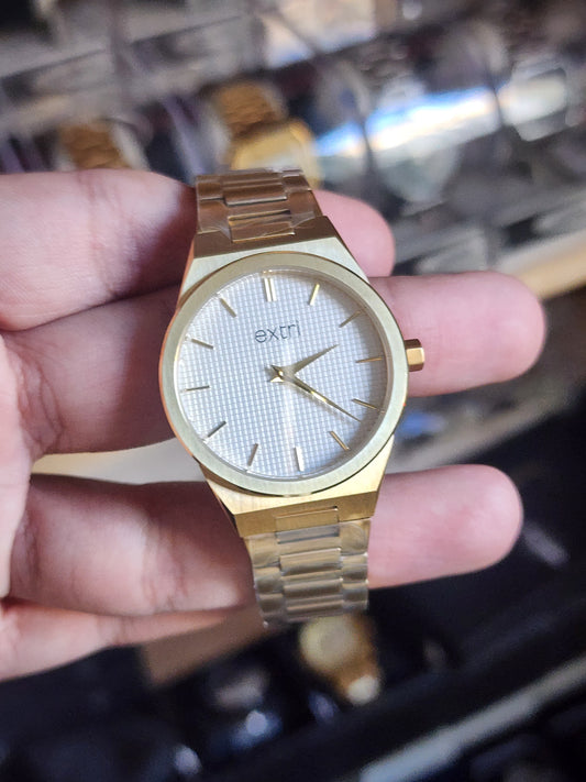 EXTRI full gold whit dial
