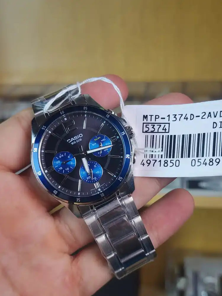 Casio mtp 1374 black blue eyes