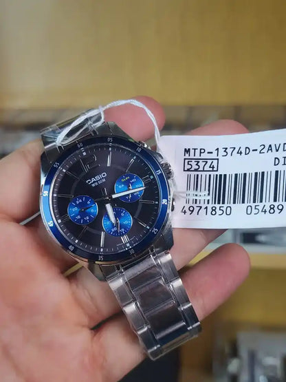 Casio mtp 1374 black blue eyes