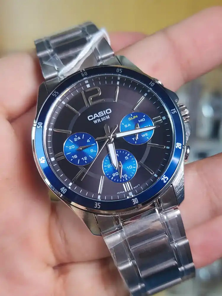 Casio mtp 1374 black blue eyes