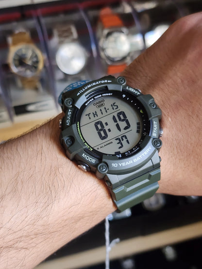 Casio AE1500 green military