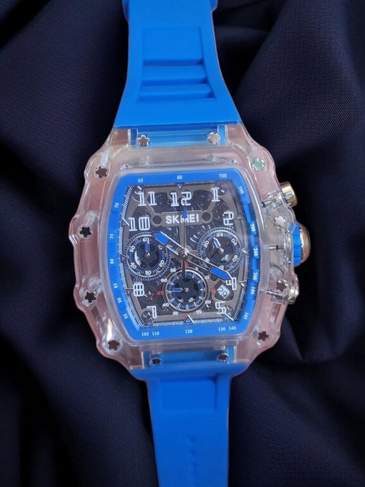Skmei large blue silicone