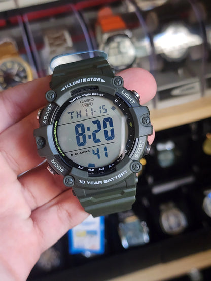 Casio AE1500 green military