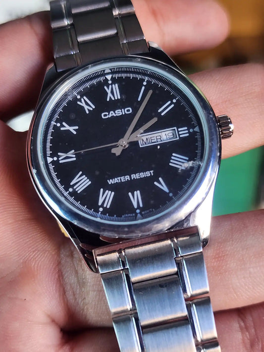 Casio mtp v006 black dial roman