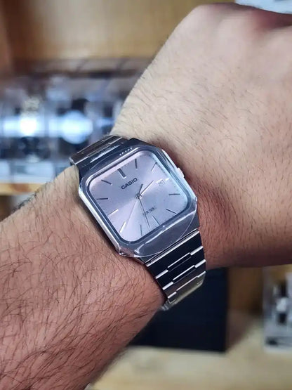 Casio MTP B185 light grey dial unisex