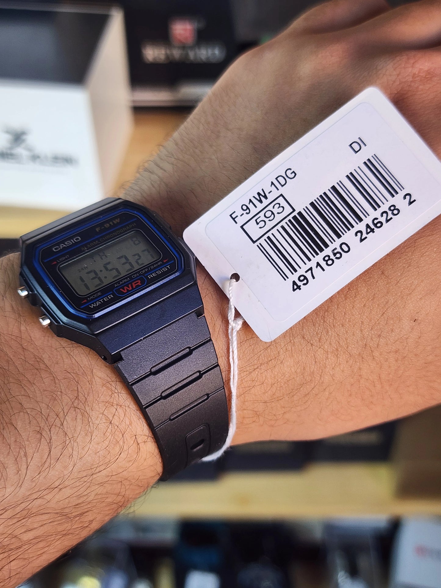 Casio f91 black blue touch