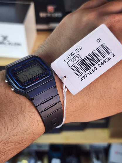 Casio f91 black blue touch