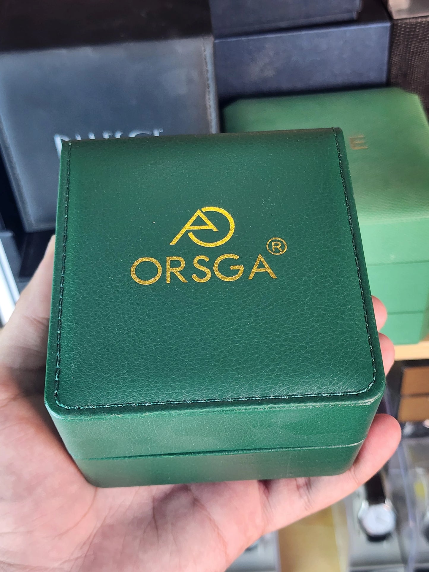 ORSGA women square gold dial