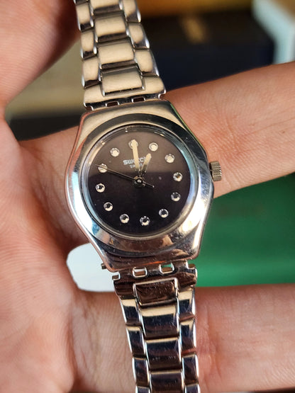 Swatch black dial diamond