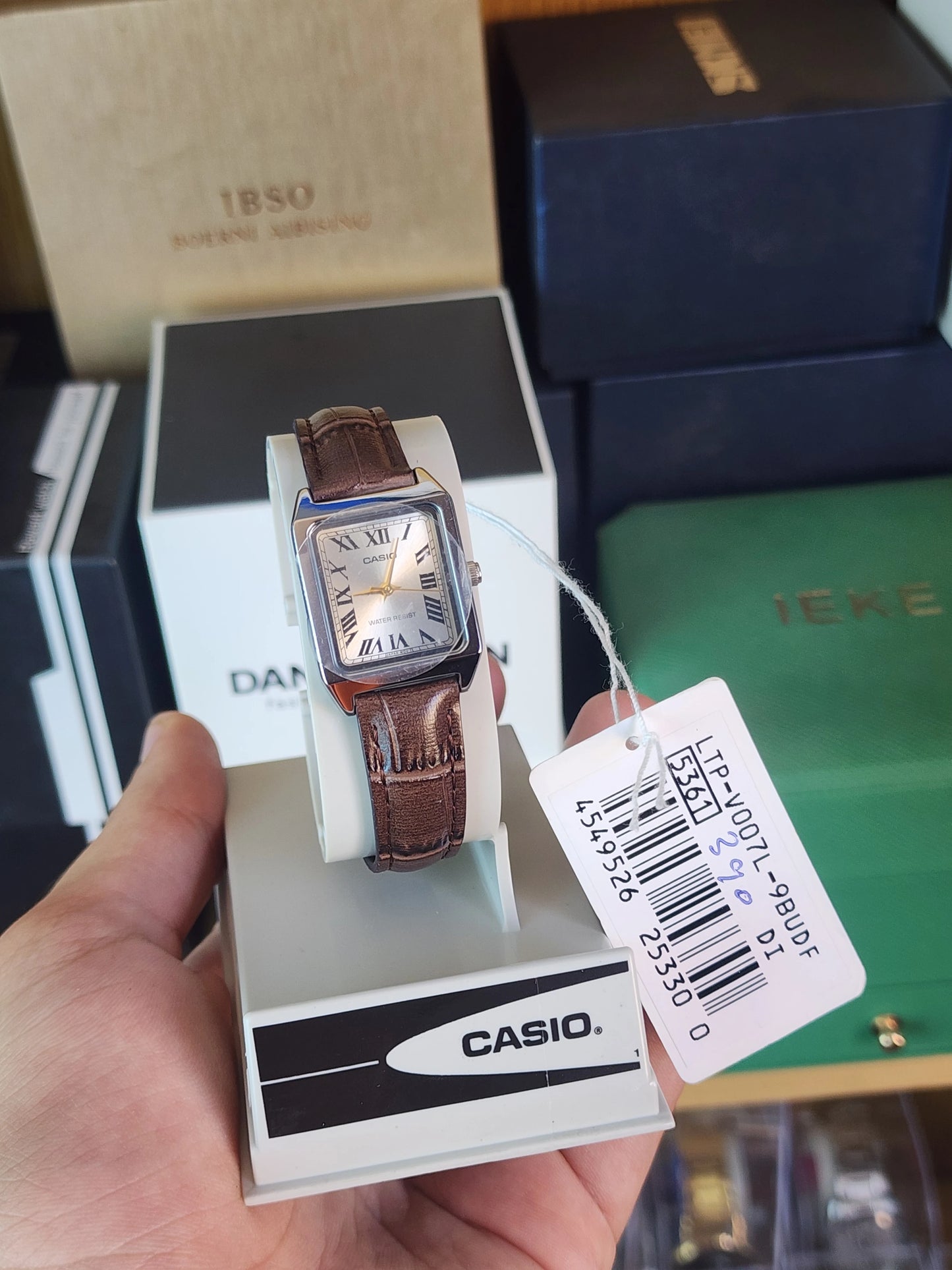 Casio LTP 007 brown leather women