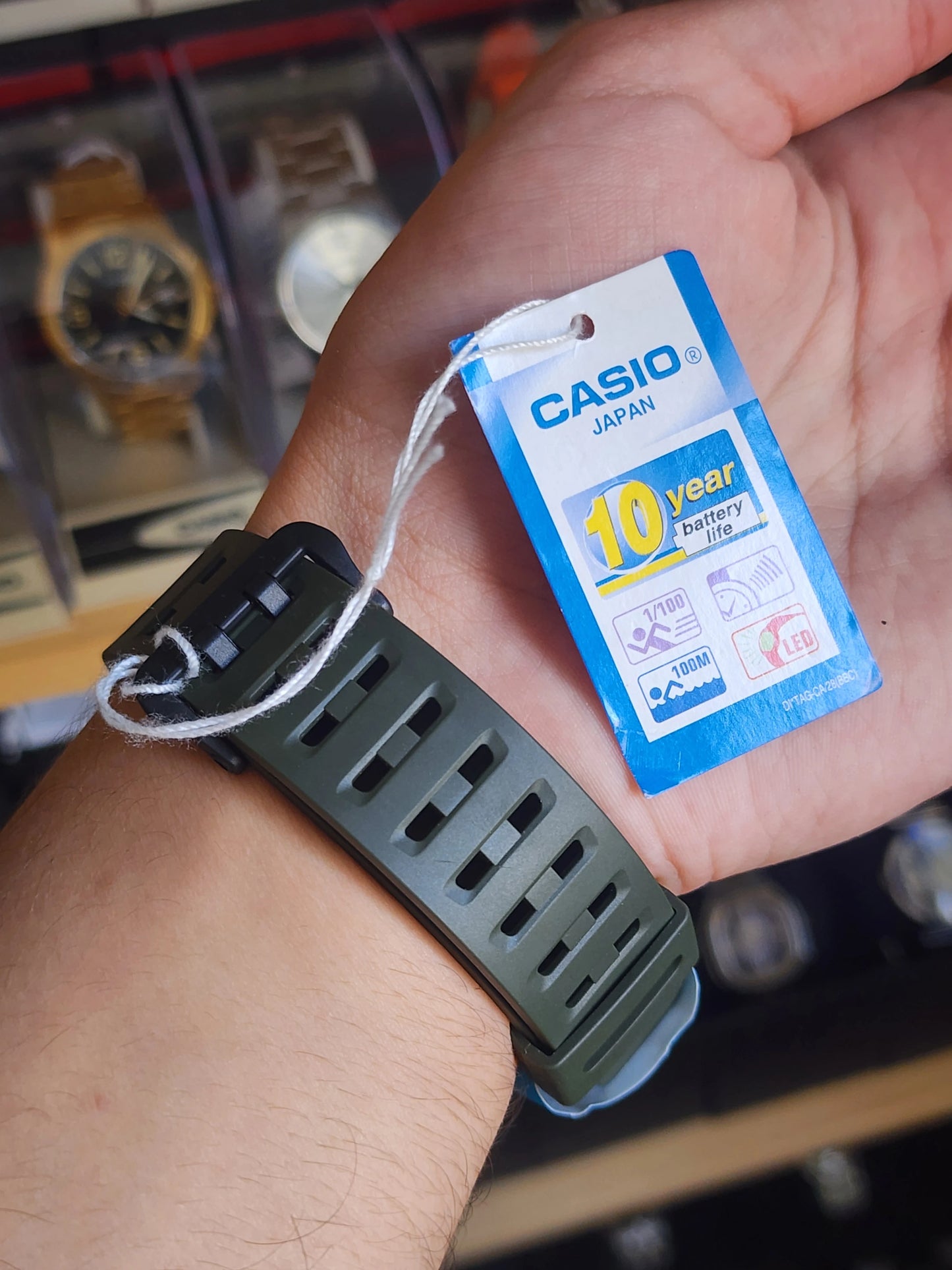 Casio AE1500 green military