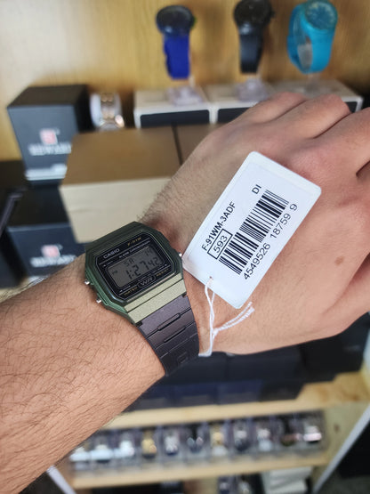 Casio f91w green military