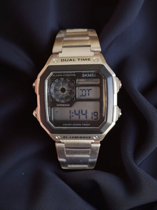 Skmei electronic full silver