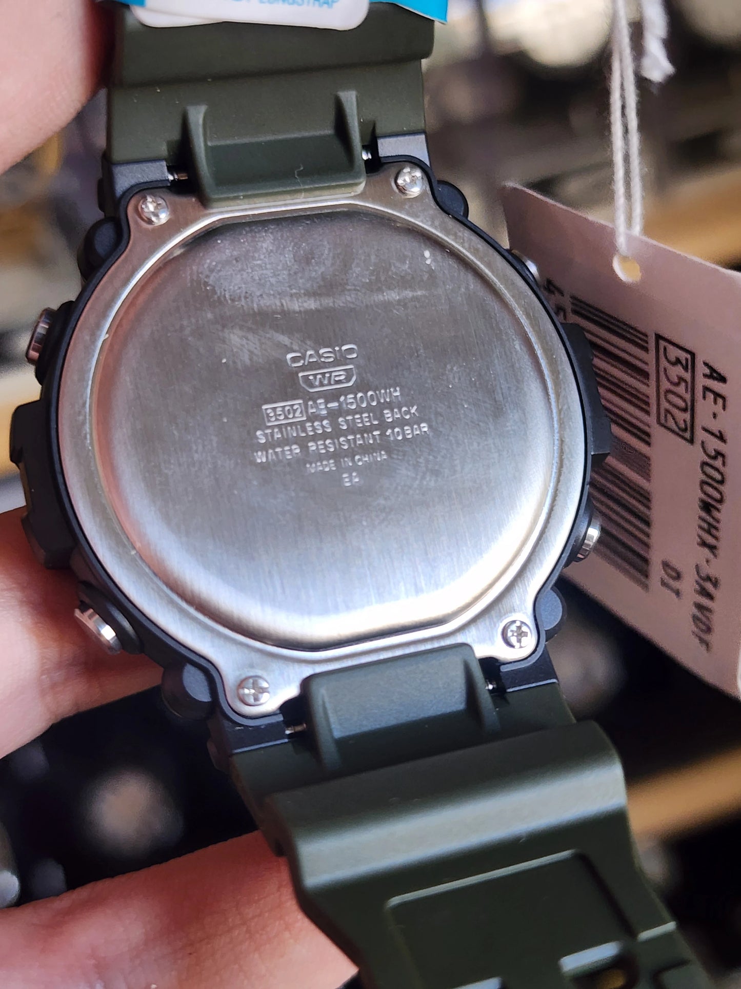 Casio AE1500 green military