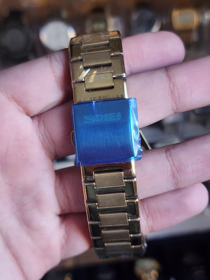 Skmei secondes separees full gold