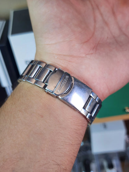 Swatch daydate white dial