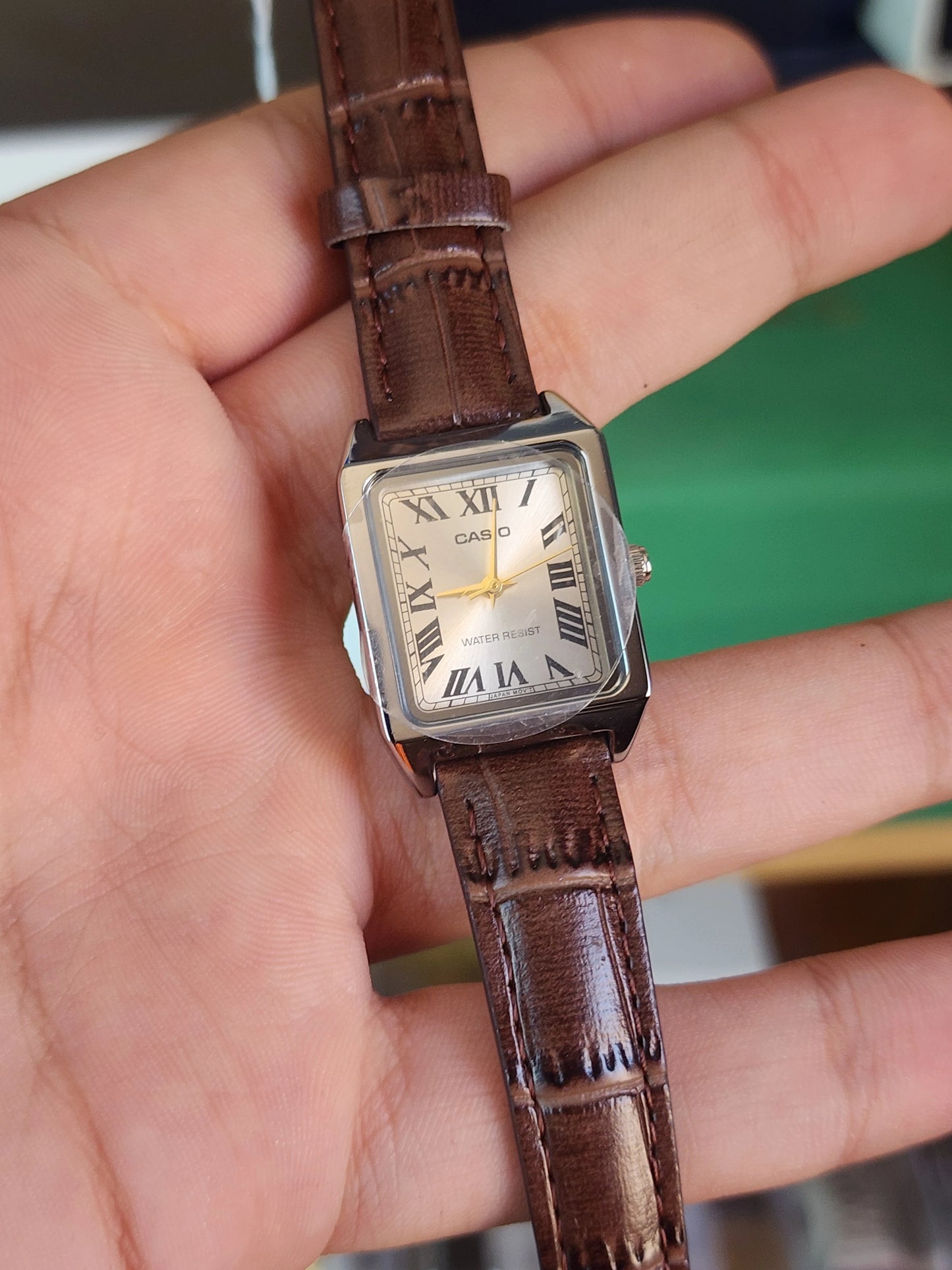 Casio LTP 007 brown leather women