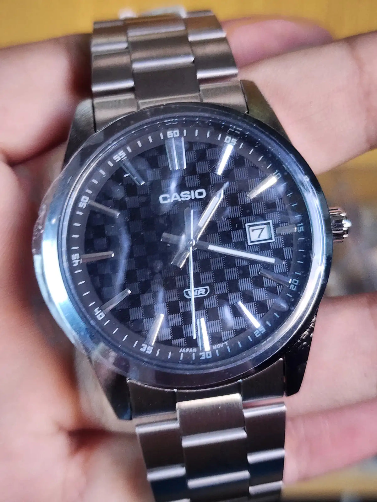 Casio MTP vd03 black dial chess
