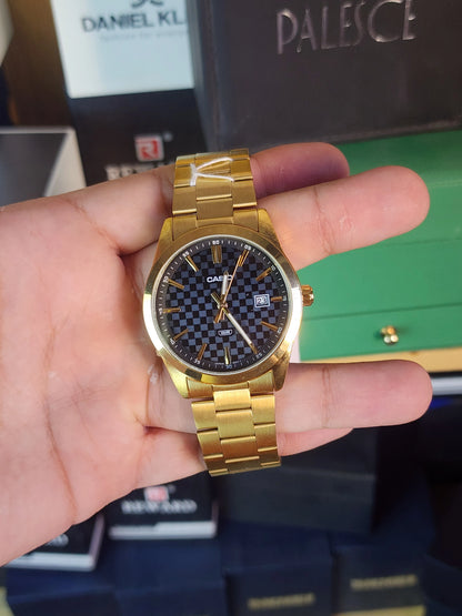 Casio mtp vd03 black dial chess