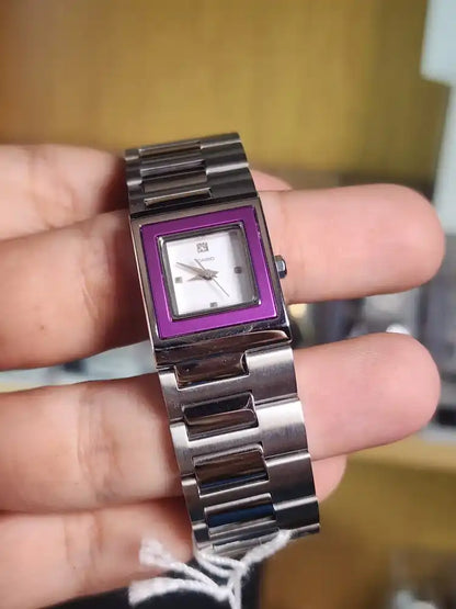 Casio ltp 1317 purple bezel rectangular women