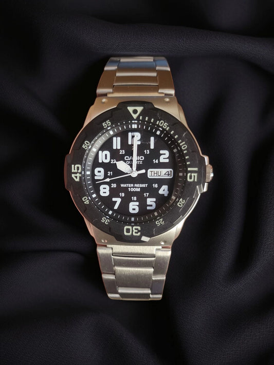 Casio MRW 200H steel black dial