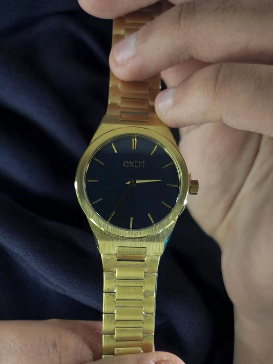 EXTRI full gold dark sea blue dial