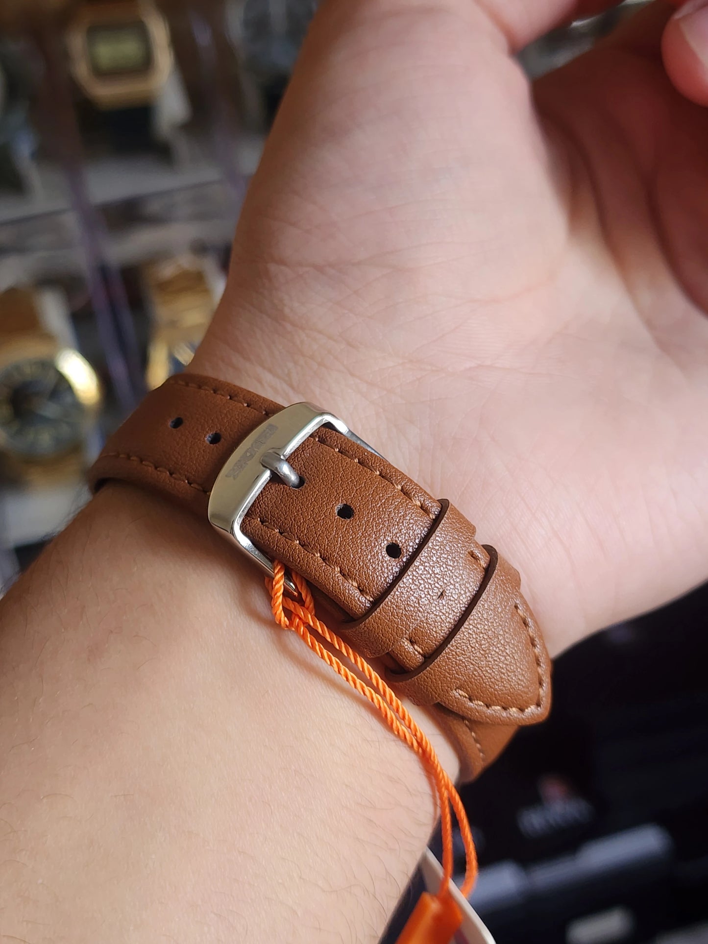 Skmei double model brown leather