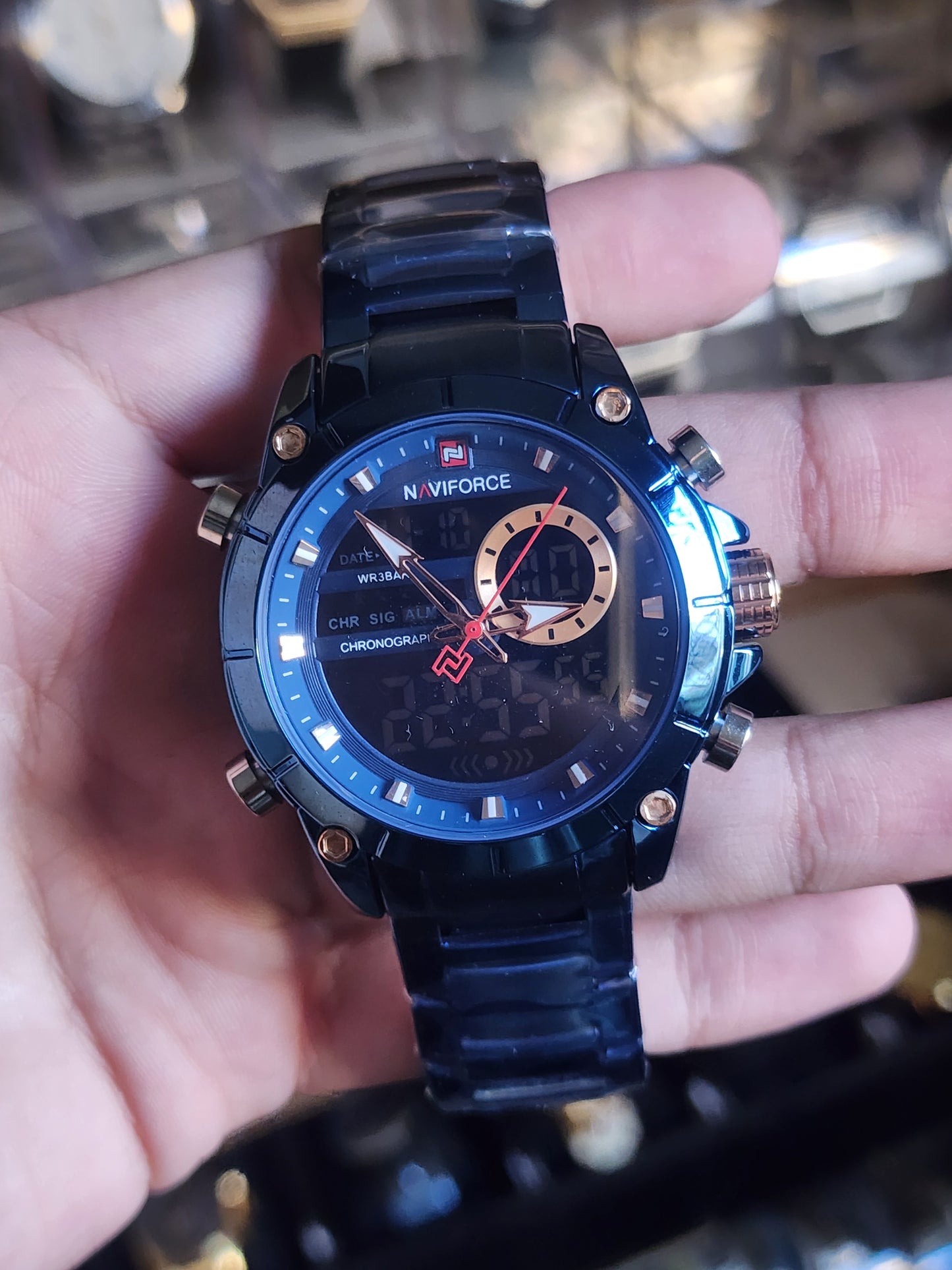 Naviforce double dial full blue