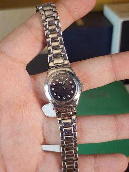 Swatch black dial diamond