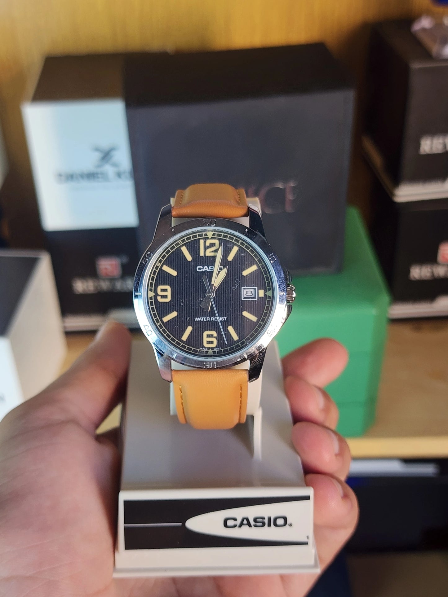 Casio mtp v004 brown leather