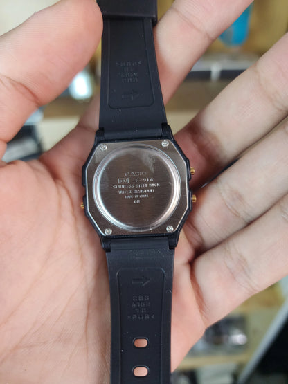 Casio f91w black gold touch