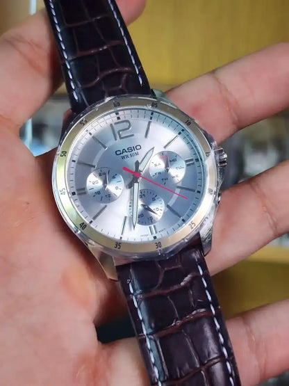 Casio mtp 1374l brown leather vintage