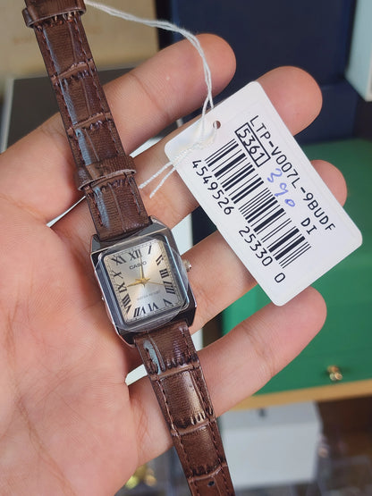 Casio LTP 007 brown leather women